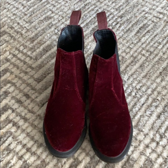 doc martens velvet cherry red